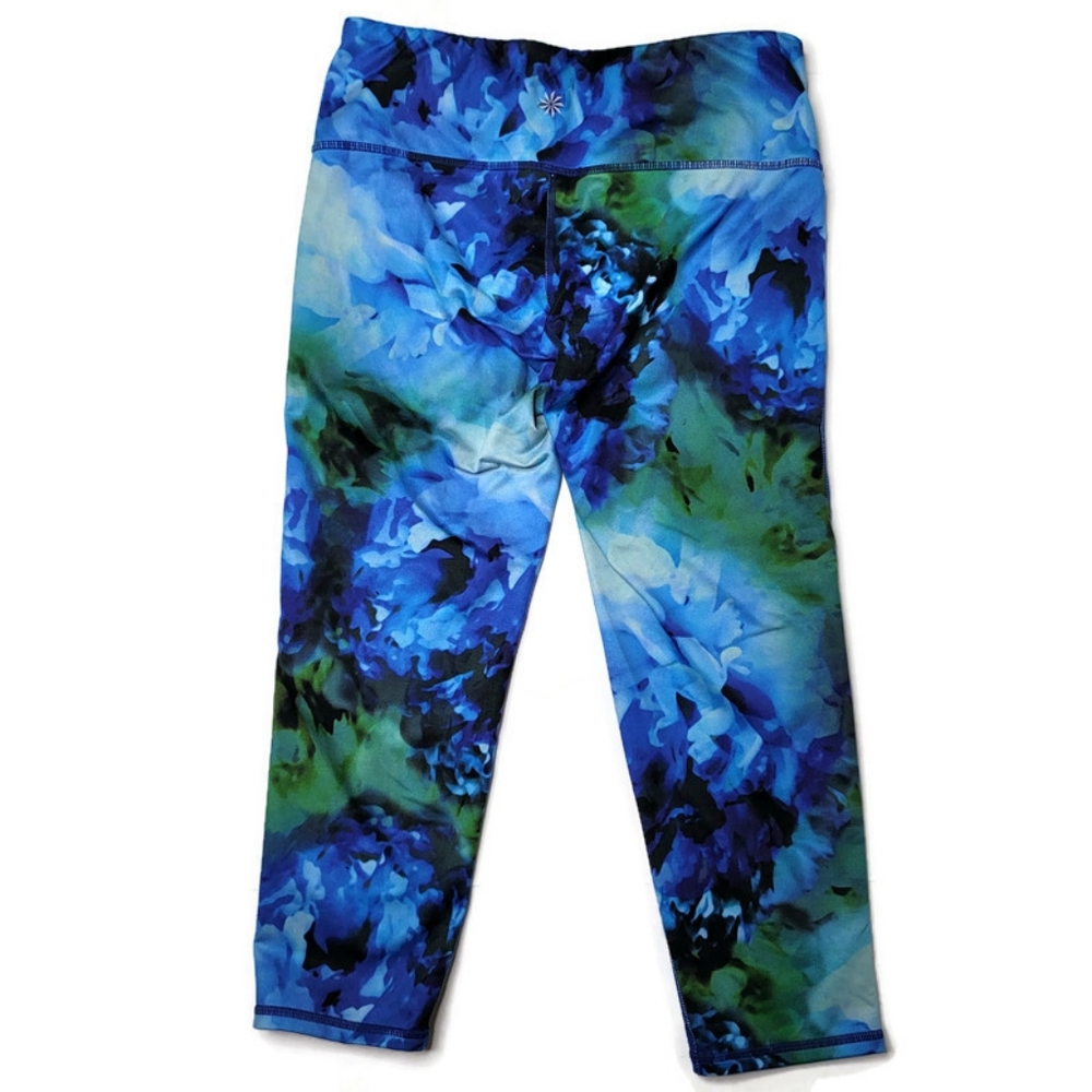 Athleta green blue black Kaleidoscope running, jogging, yoga leggings size small - Picture 3 of 7
